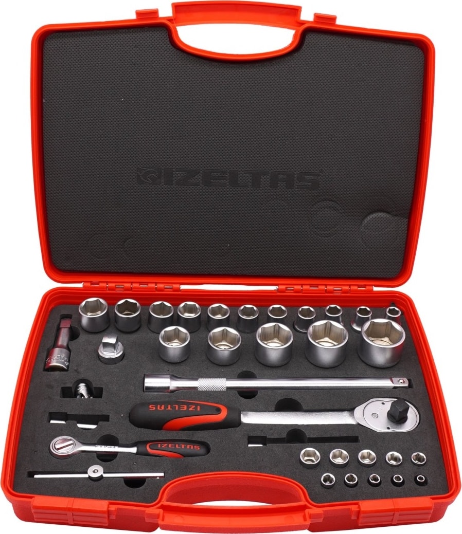 1113001038 Izeltaş 1/4" - 1/2" 35 Parça Altı Köşe Lokma Anahtar Tk.