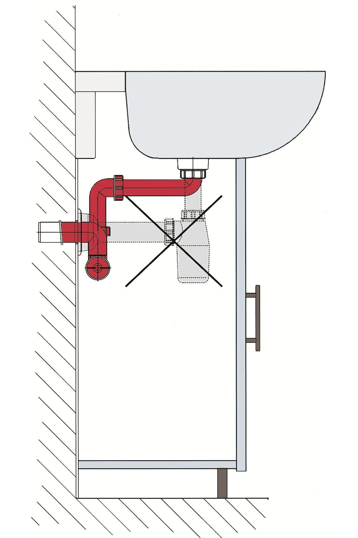 Yer Kazandıran Lavabo Sifonu, Kolay Temizlenir, Ayarlanabilir Koku Önleyici Gider Borulu