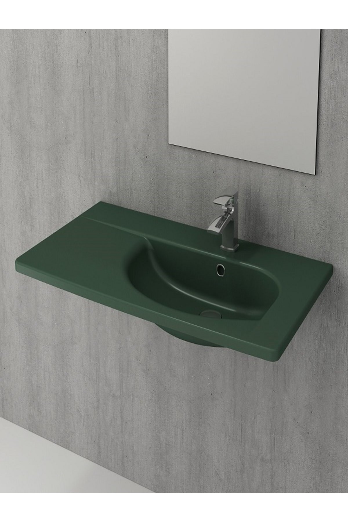 Taormina Arch Etajerli Lavabo 86 Cm Mat Yeşil