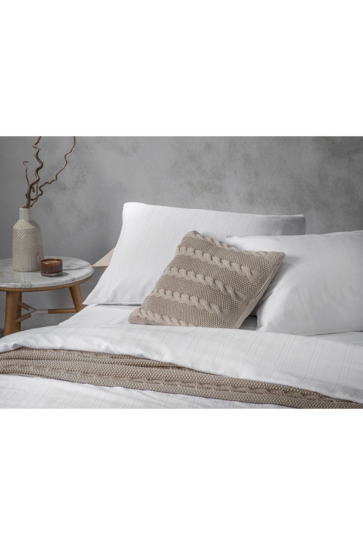 Aurora Silky Touch King Size Nevresim Takımı 240x220 Cm Beyaz