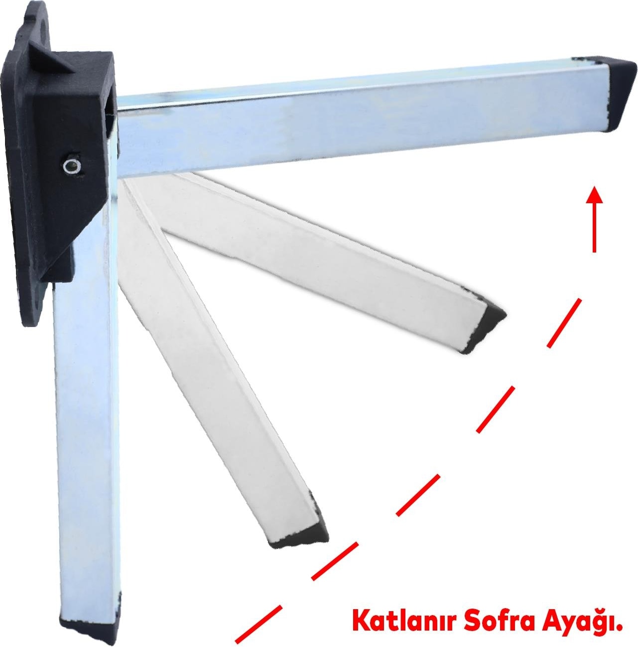 Metal Sofra Ayağı Plastik Siyah Taban Katlanır Yer Sofrası Sini Altı 20 cm (4 Adet)