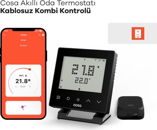 Akıllı Oda Termostatı Kablosuz Kombi Kontrolü V5