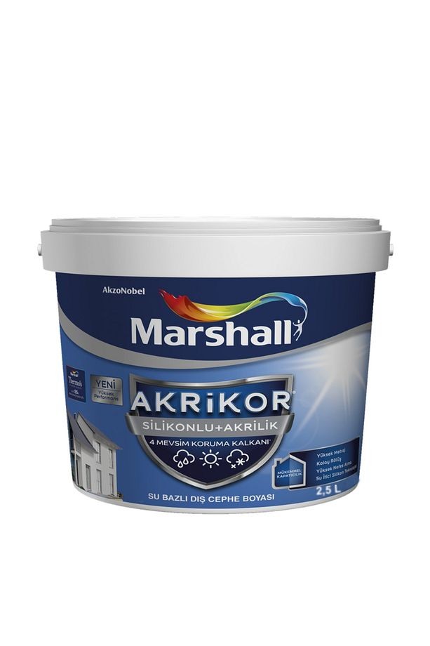 Akrikor Silikonlu + Akrilik Boya Kahve Tanesi 2,5 Lt. (3,5 Kg)