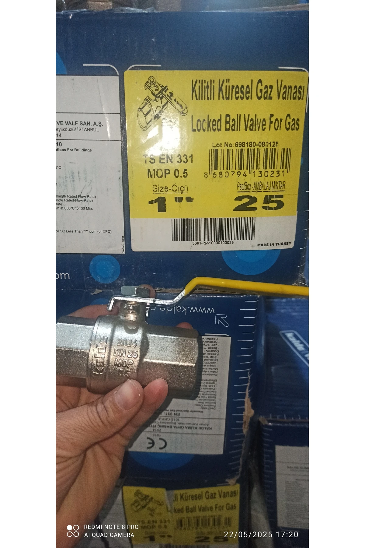 1'' Doğalgaz Vanası Kilitli