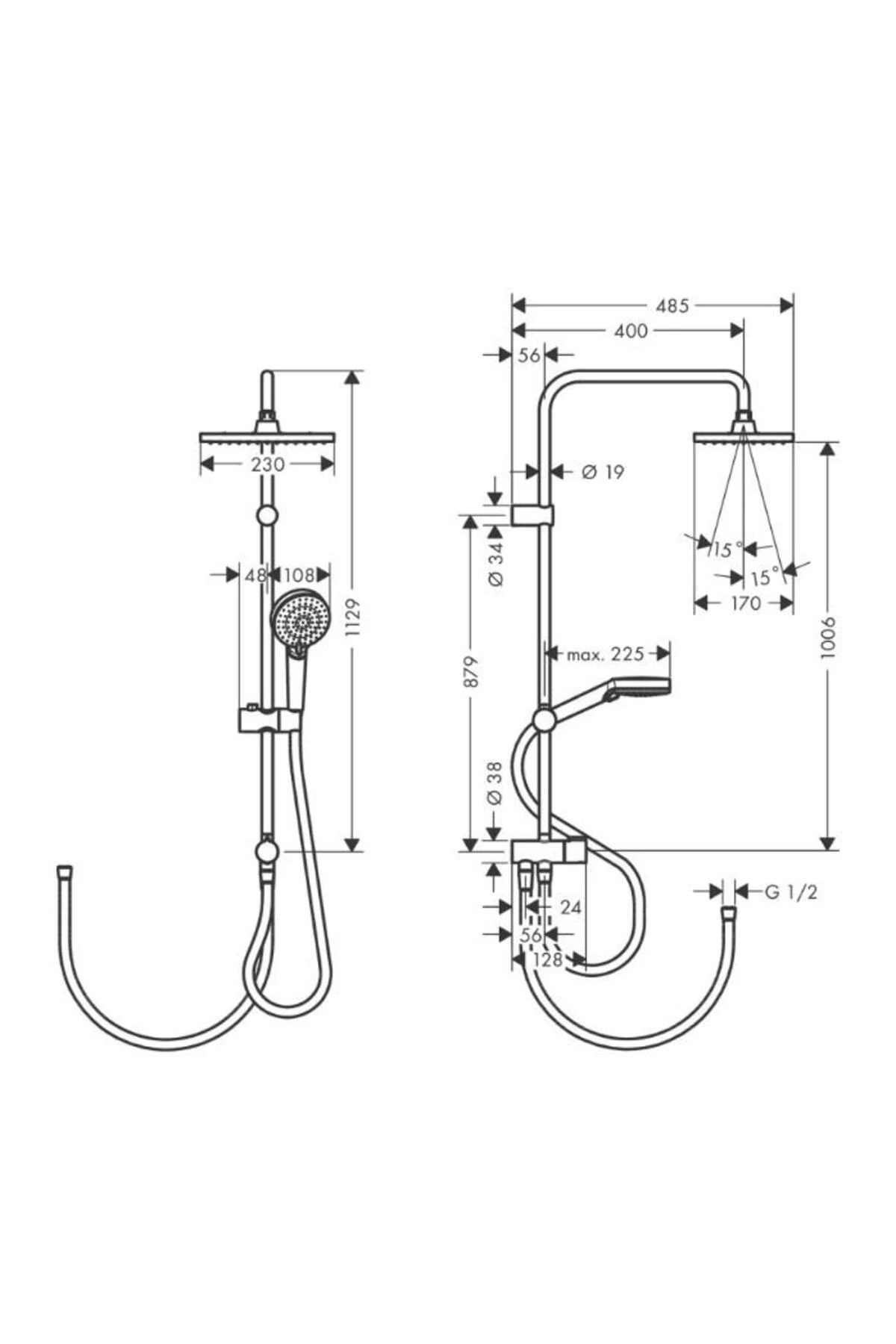 Vernis Shape Duş Kolonu 230, 1Jet Reno, Ecosmart - 26289670
