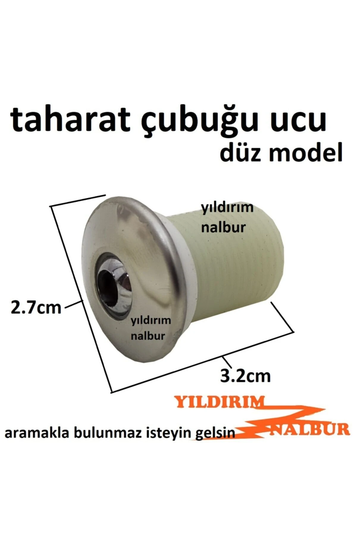 2 Adet Taharat Çubuğu Ucu Paslanmaz Eca Serel Tipi Taharet Borusu Ucu
