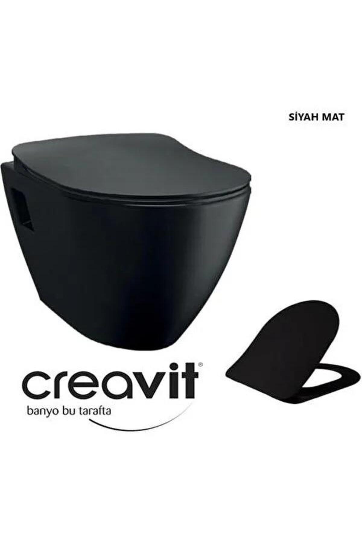 Terra Mat Siyah Asma Klozet + Duroplast Yavaş Kapanır Kapak + VitrA Siyah Gömme Rezervuar Se