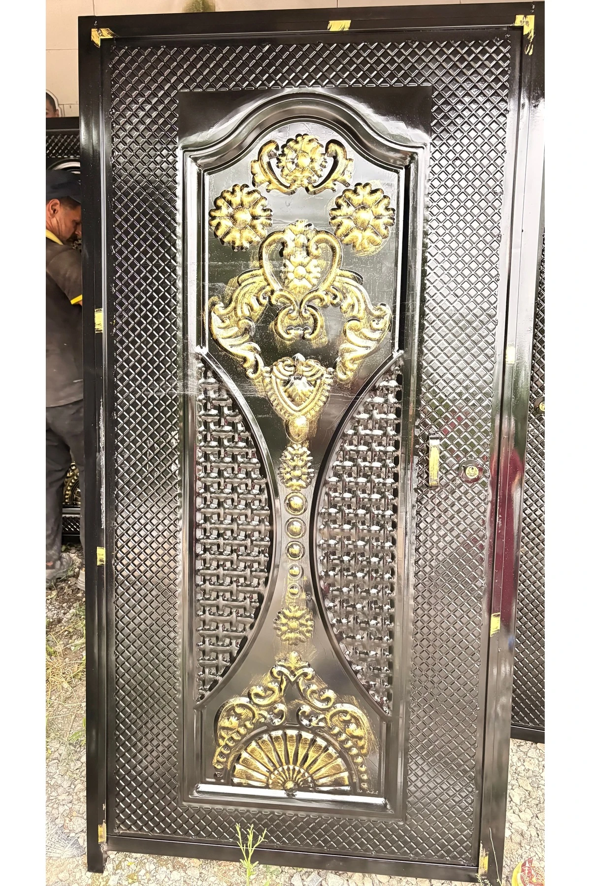 Demir kapı Çif tarafı saclı 100x200 cm içe (SOL AÇILIM) (SAĞ AÇILIM)