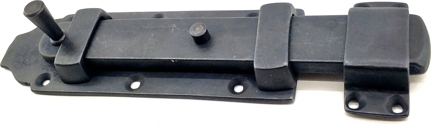 Antika Tarz Dekoratif Pirinç Yassı Kapı Sürgüsü - 55X215 Mm, Oksit