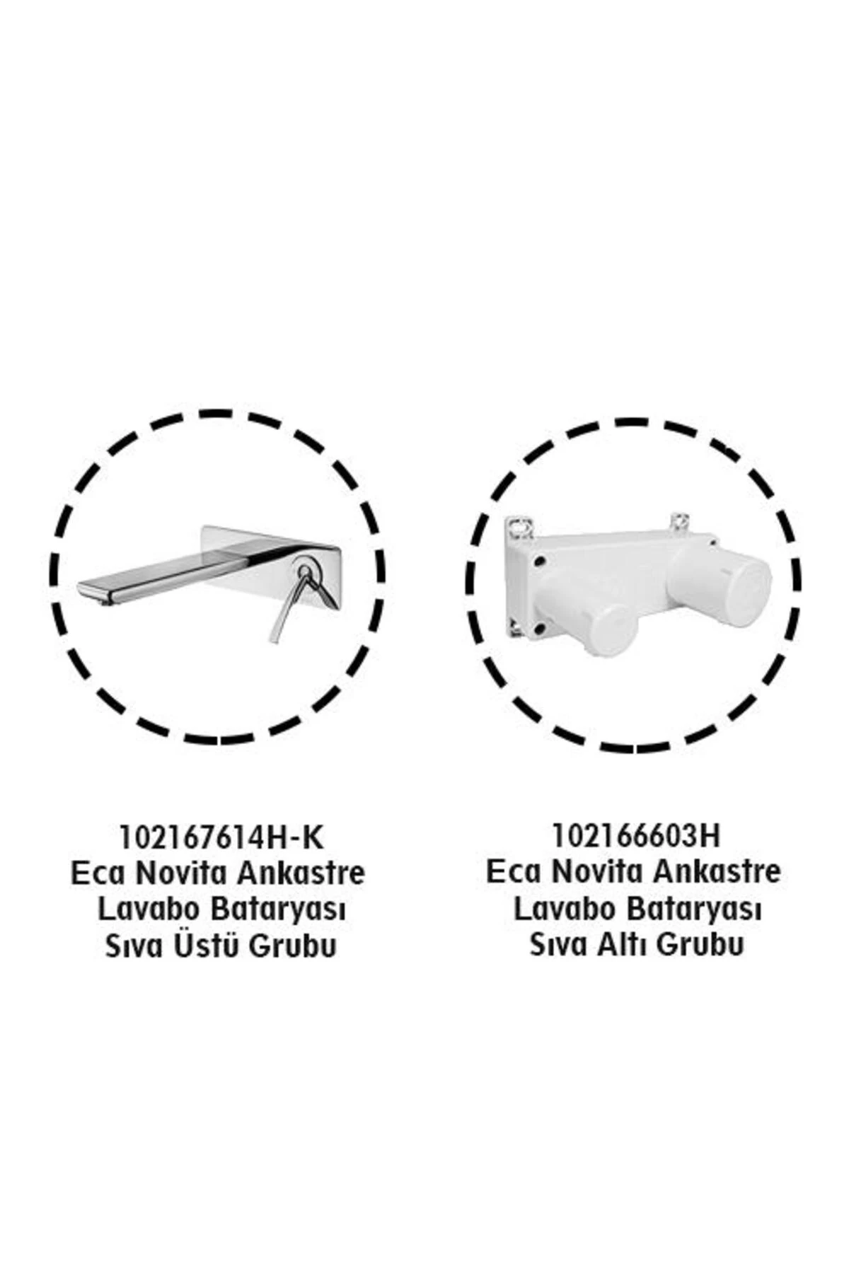 Novita Ankastre Gömme Lavabo Bataryası Set (102167614H-K+102166603H)