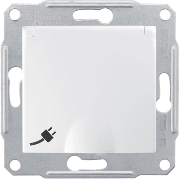 Sedna Kapaklı Topraklı Priz Çocuk Korumalı Beyaz Çerçevesiz