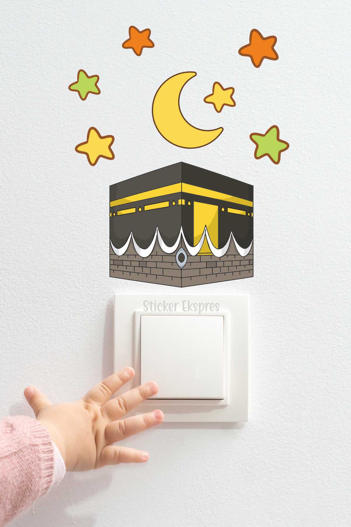 Kabe Hilal Ve Yıldızlar R1 Ramazan Priz Üstü Sticker