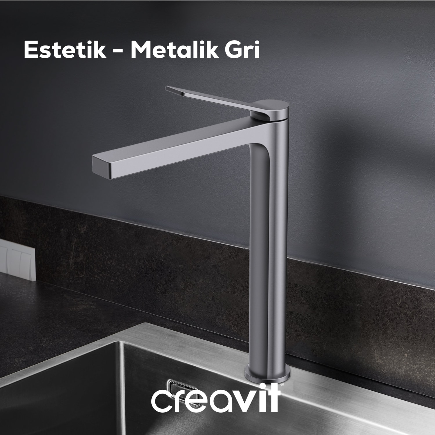 Ritmo Mutfak Armatürü Metalik Gri