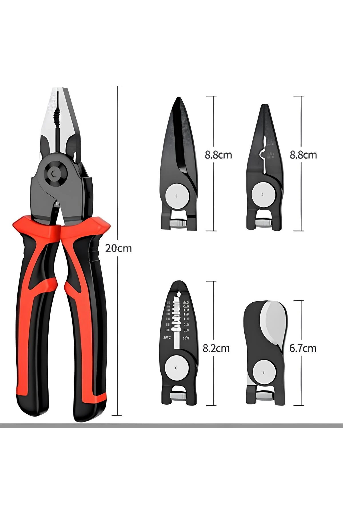 5 Başlıklı Pense Seti Kablo Pensesi Çok Amaçlı Fonksiyonlu Değiştirilebilir  2 Yıl Garanti