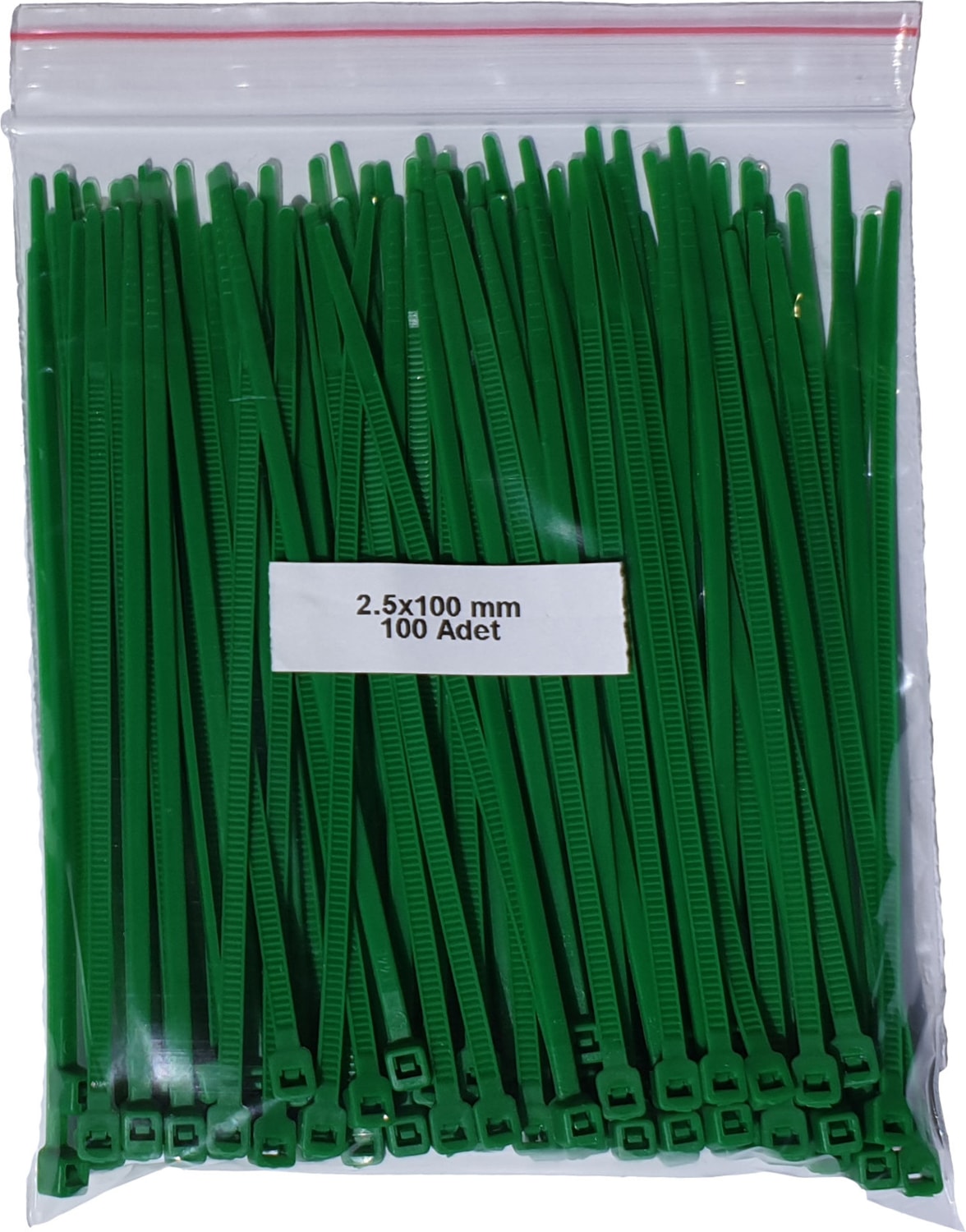 Plastik Kablo Bağı - Yeşil - 2,5MMX100MM-CIRT Kelepçe (100 Adet)