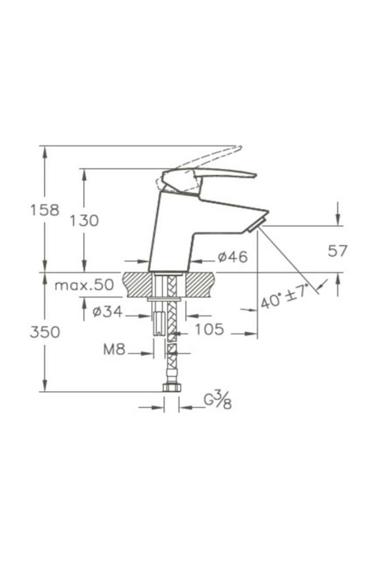 Dynamic S A40950 Lavabo Bataryası. Krom