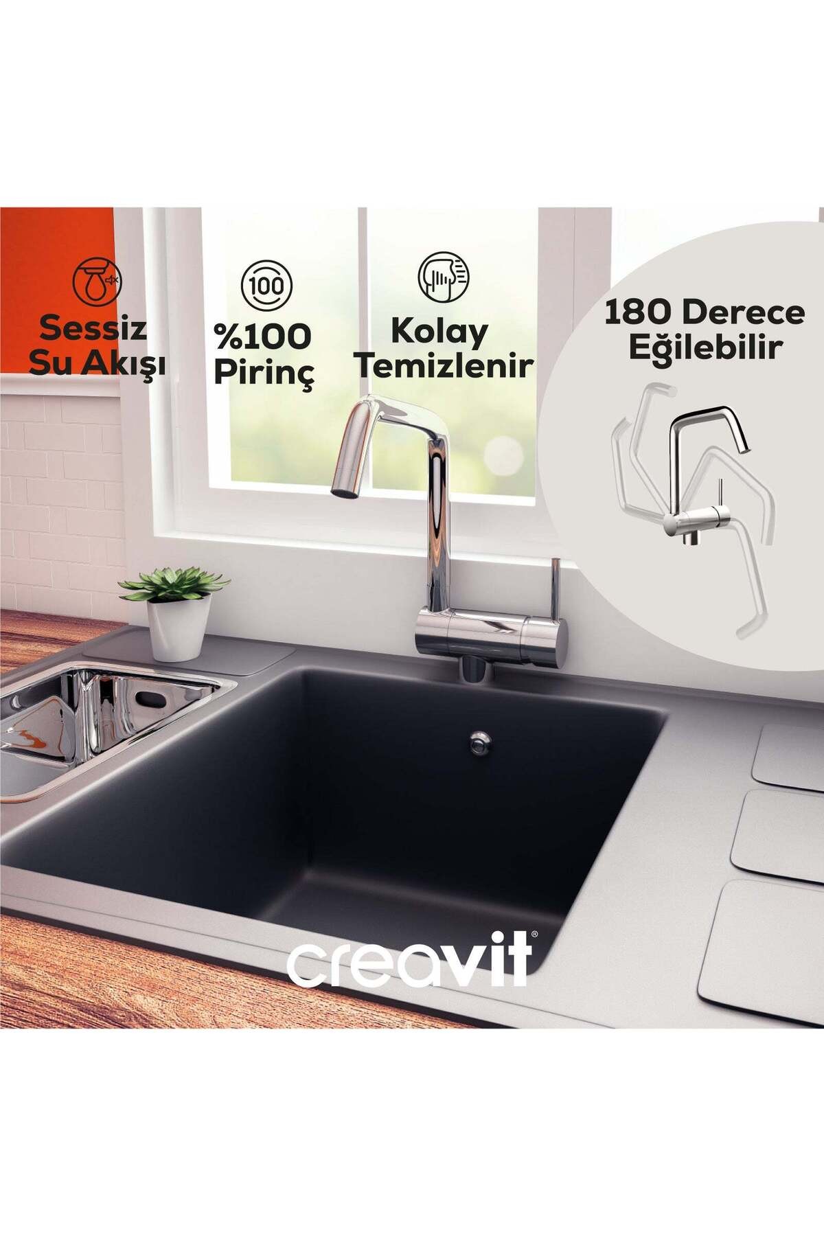 Mutfak Armatürü (Pencere Önü) Krom