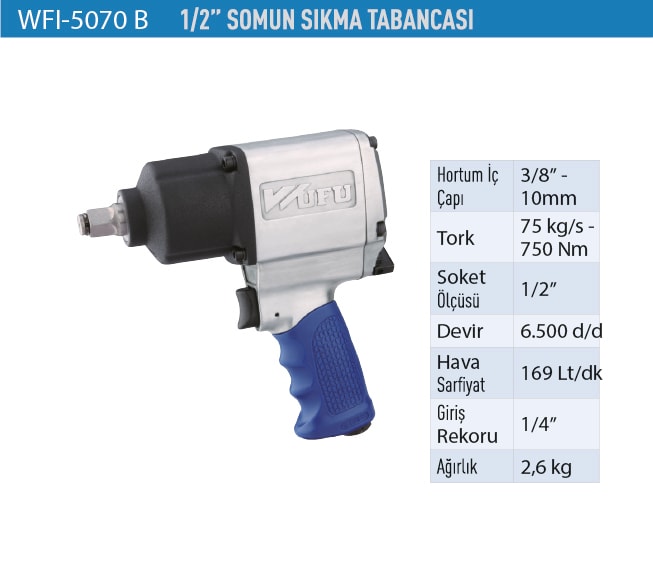 Somun Sıkma Tabancası 1/2'' 6500 D/d WFI5070