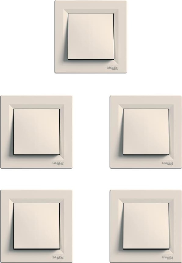 Asfora Serisi Krem Tekli Anahtar 5li Paket Çerçeve Dahil