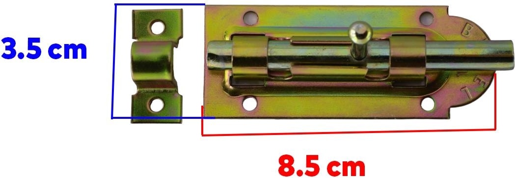 Mavzer Sürgü Kilit No:4 Kadmiyum 35X85 mm Kapı Pencere Emniyet Mandalı Kilidi