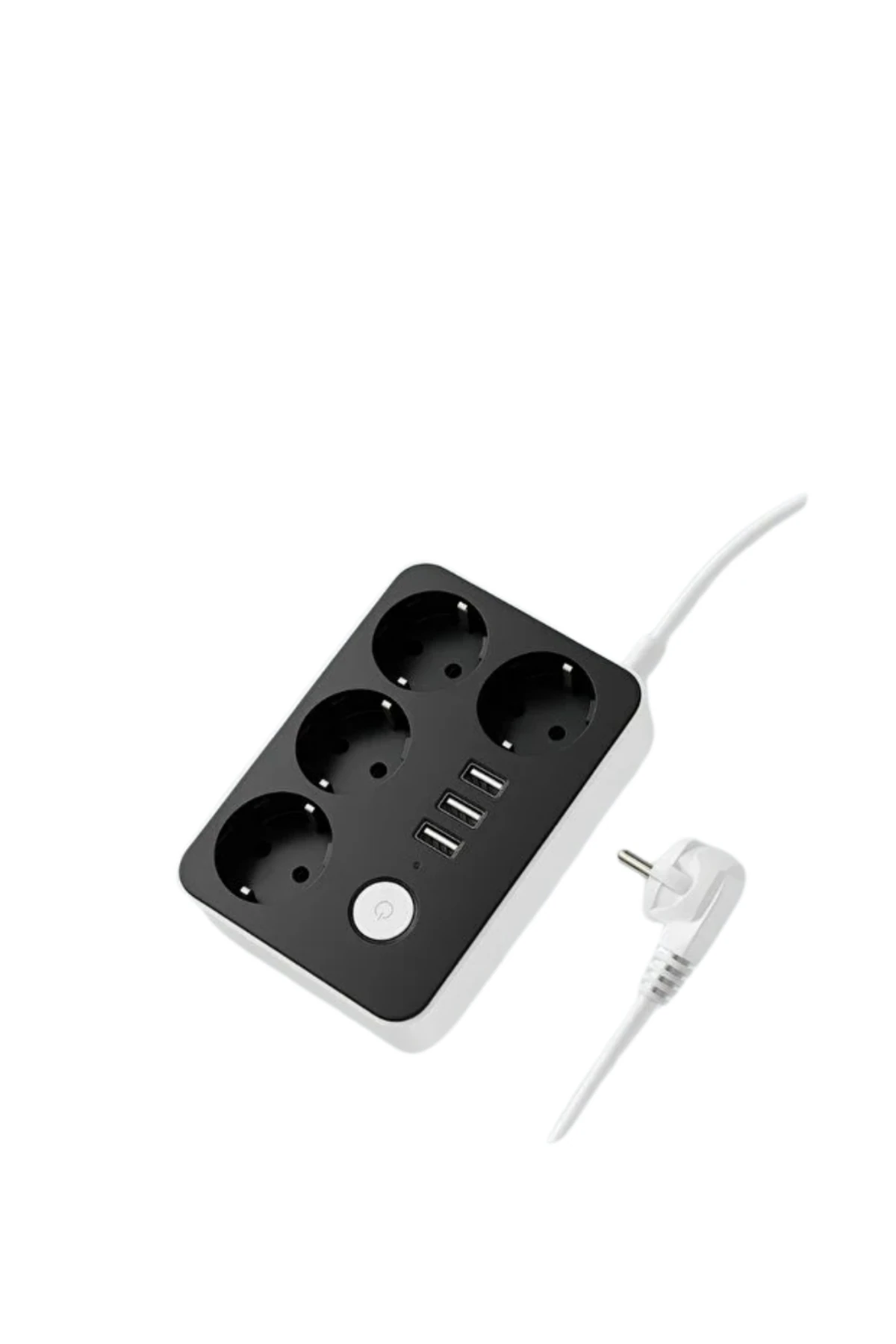 4’lü Akıllı Priz ve 3 USB Girişli Çoklu Priz – Anahtarlı Masa Üstü Uzatma Kablosu, Güvenli Enerji Da