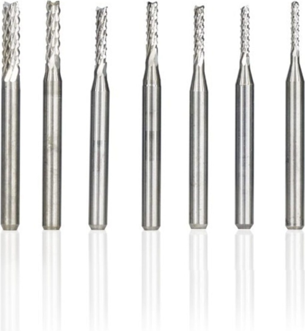CAT Dremel Benzeri Kalıpçı Taşlama Cnc Karbür Uç Seti Yoğun Çelik Tungsten 7 Parçalı 3.2 Çap Mil Freze