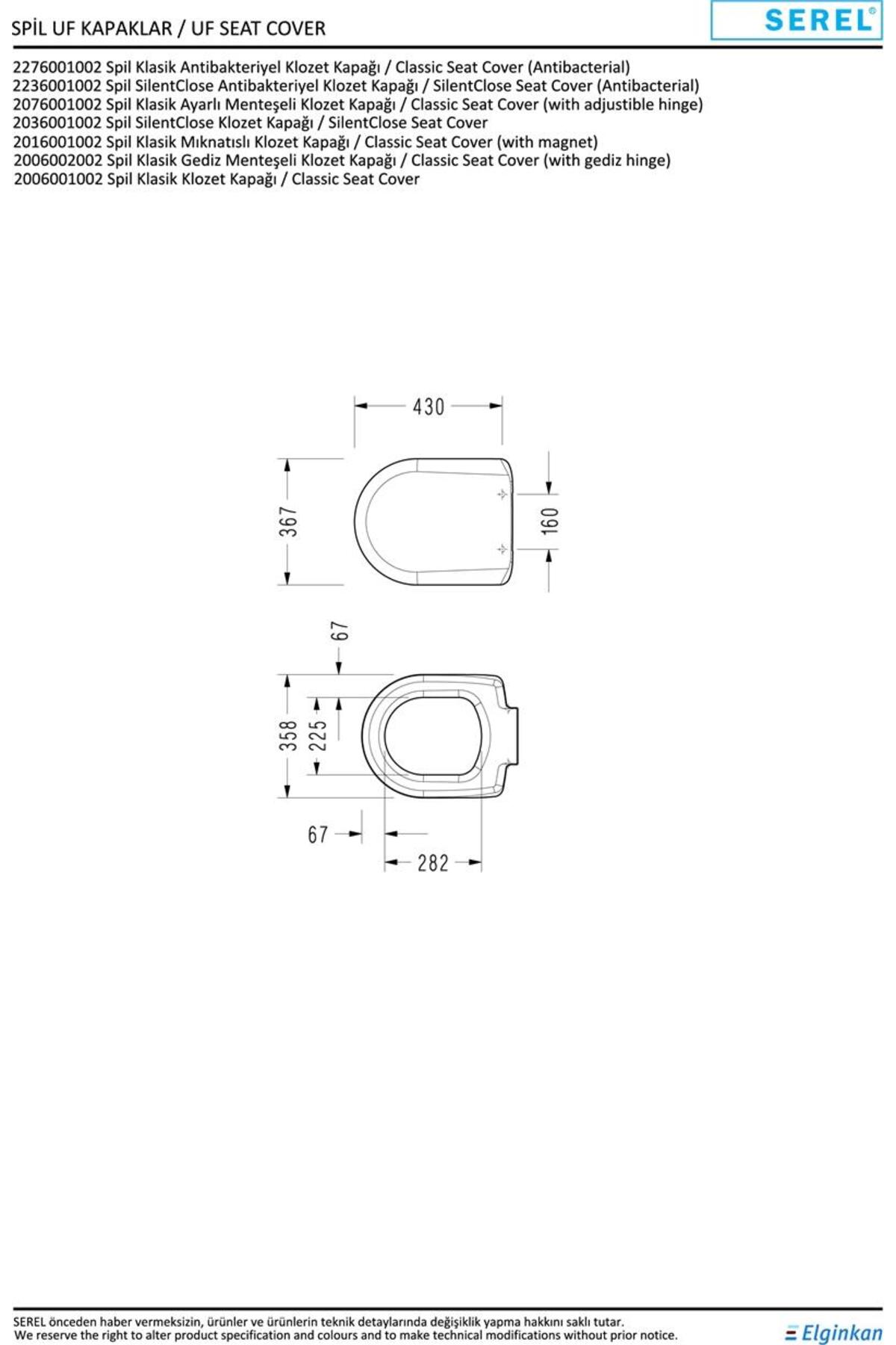 Serel Smart Asma Klozet + Serel Spil Klozet Kapağı (SM23ODS110H+2276001002)