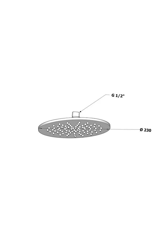 Tepe Duş Başlığı Oval Ø23 cm Siyah KTD121-B