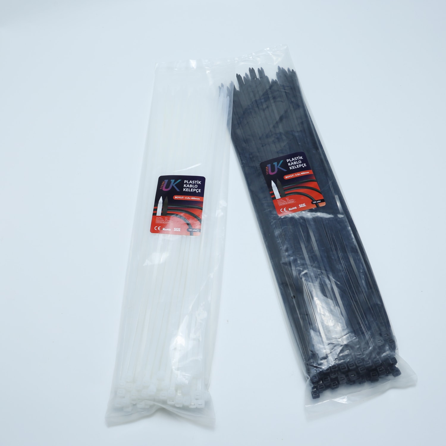 Plastik Kablo Bağı Plastik Kelepçe Cırt Klips 4.8X400 Mm 100 Adet