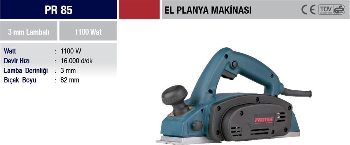 PR85 El Planya Makinası
