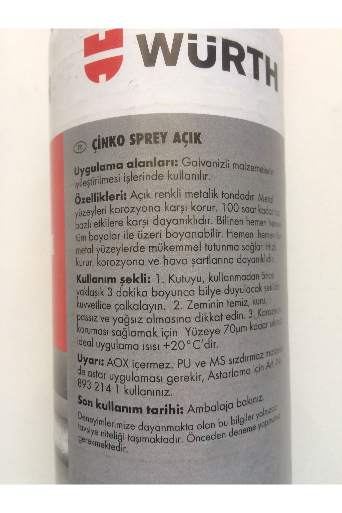 Çinko Renk Sprey Boya Çinko Açık Renkli 400 Ml Germany