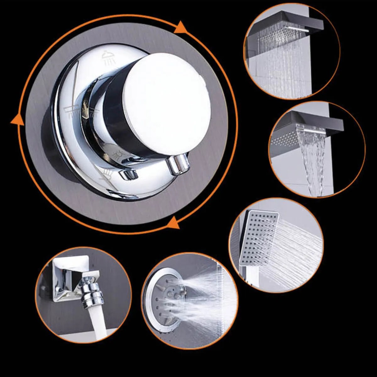 banyo Sam fırat Krom Duş Paneli,Masajlı,KromDuş Seti, Robot Duş, Duş Kolonu,