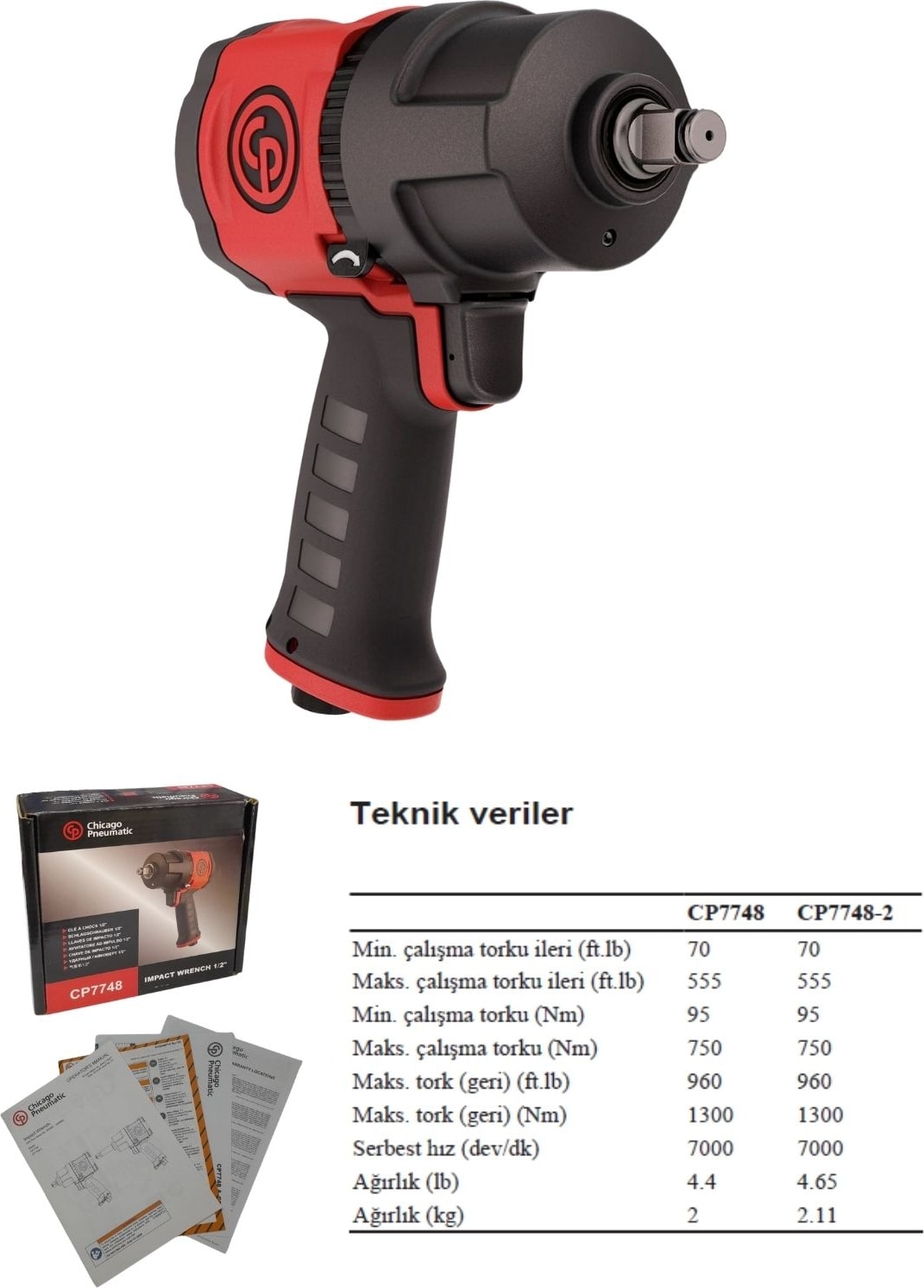 CP7748 Havalı Darbeli Bijon Somun Sıkma Sökme Aleti - CP7748 1/2" Impact Wrench