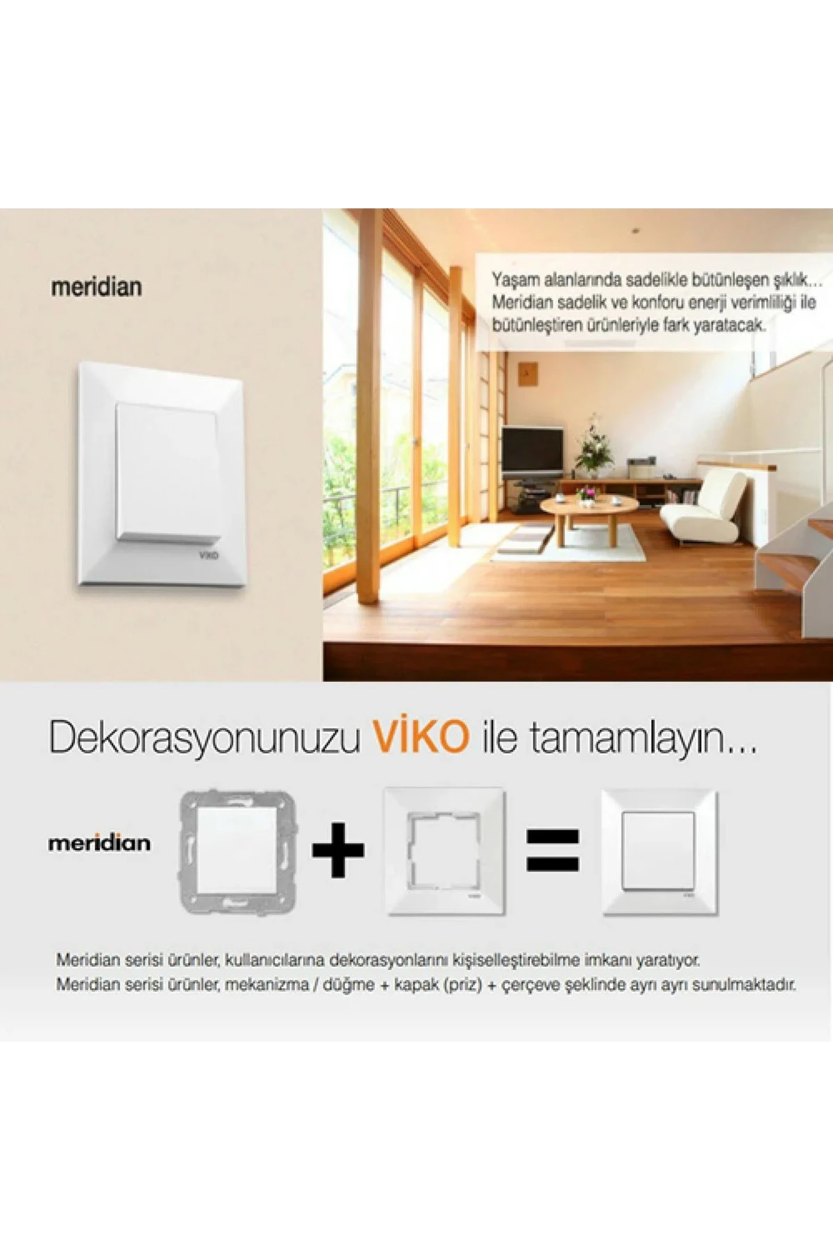 Viko 9096 7006 Karre/meridian Beyaz Zil Anahtarı