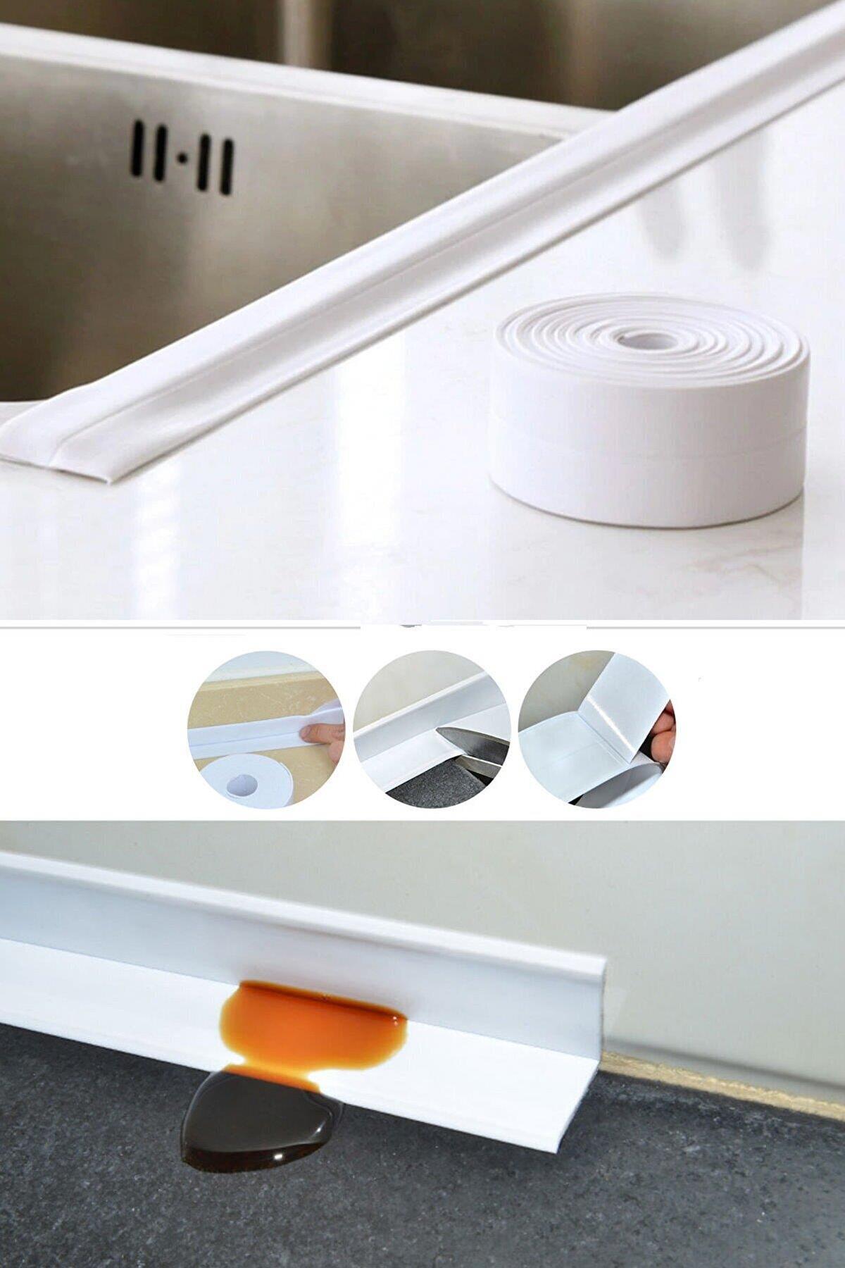 Su Sızdırmaz Banyo Duşakabin Küvet Kenar Mutfak Lavabo Ocak Izolasyon Bandı 3.2 Mt Beyaz