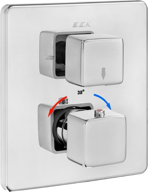 Eca Termostatik Ankastre Banyo Bataryası Sıva Üstü 2 Yollu 102167216-KDE
