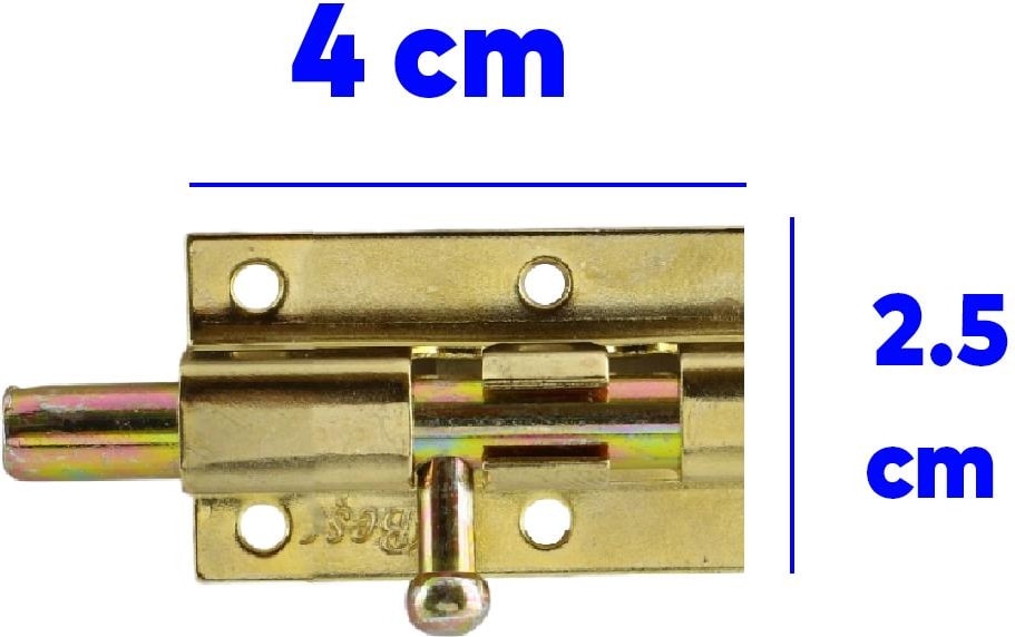 Küçük Mavzer Sürgü Sürgülü Sürgüsü Kilit 25X40 mm Kapı Pencere Emniyet Kilidi Metal Prinç Sarı