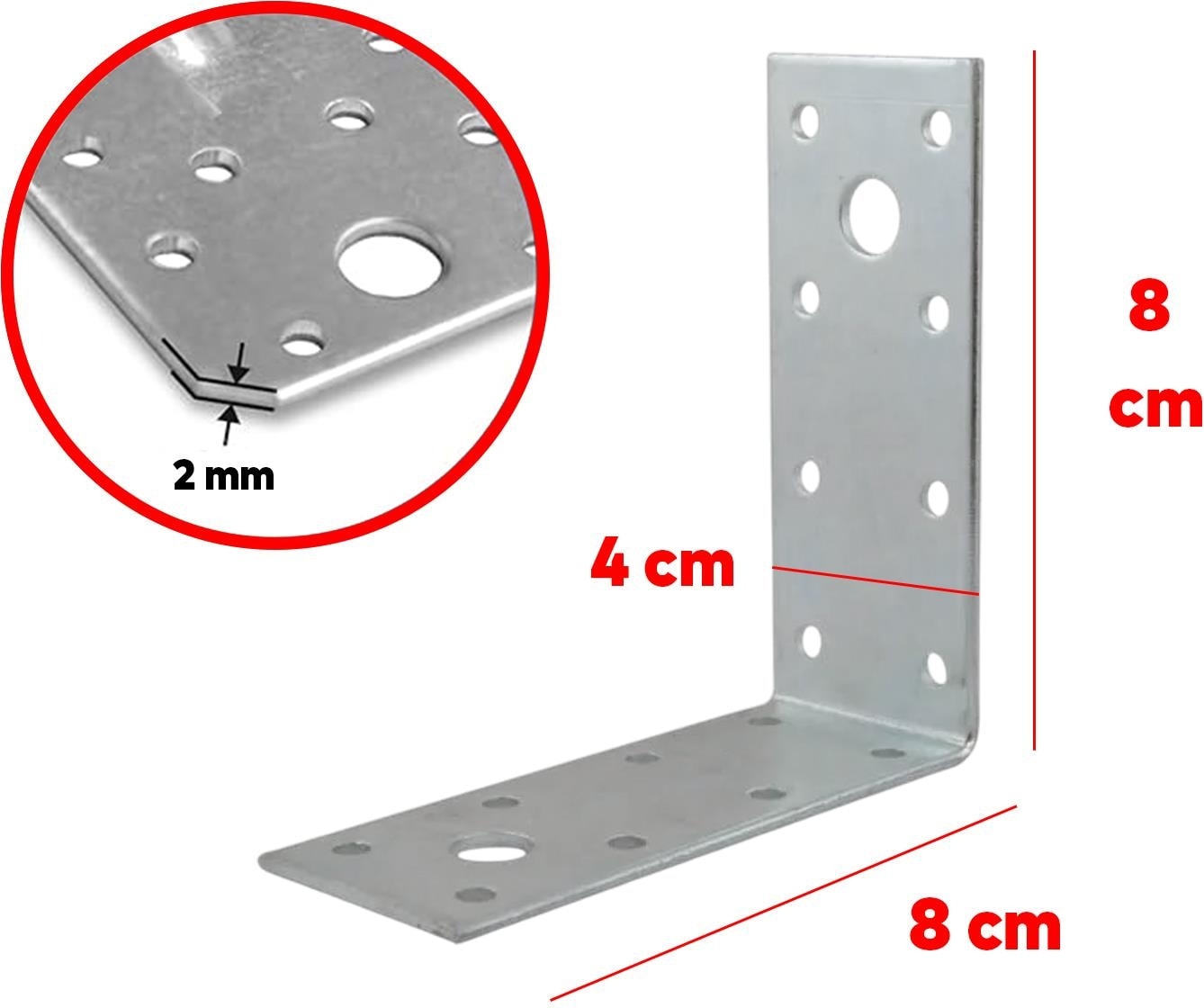 Mobilya Dolap Duvar Sabitleme 10 Adet Metal Köşebent 40X80X80 mm Bağlantı Aparatı L Demiri Gönye