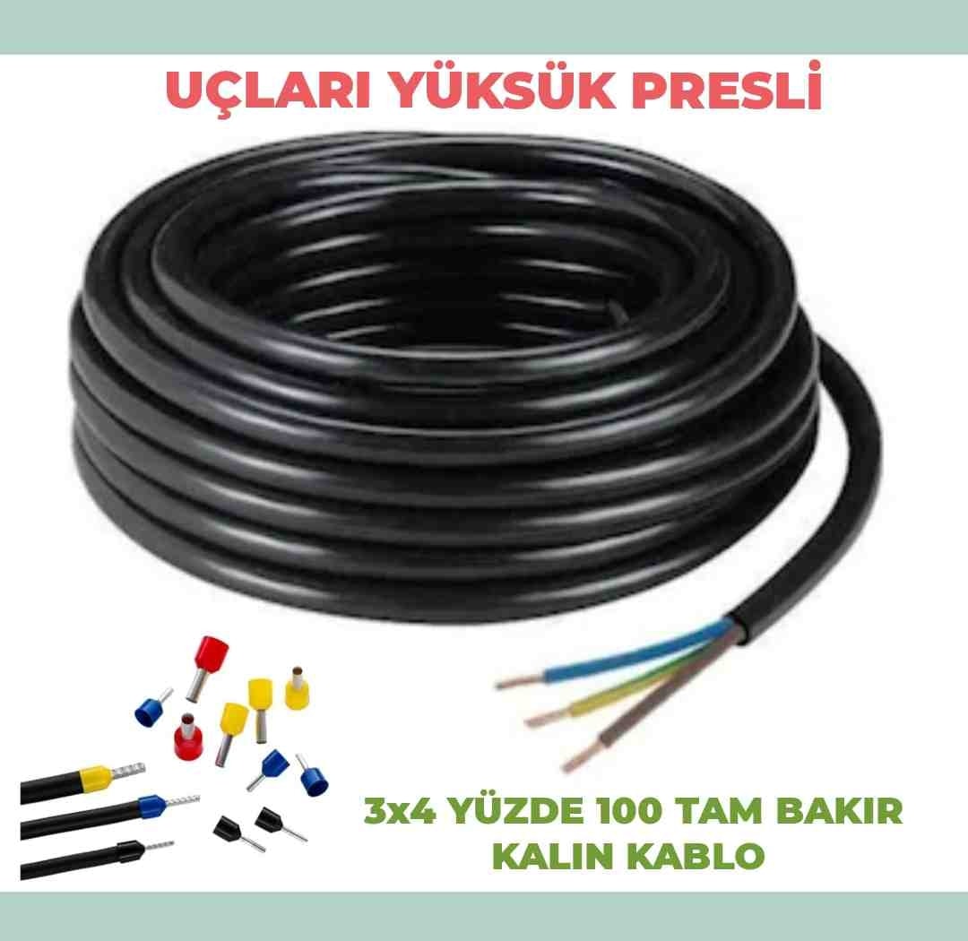 5-50 Metre Arası 3x4 Ttr Yüzde Yüz Tam Bakır Tse Li Kalin Kablodur.