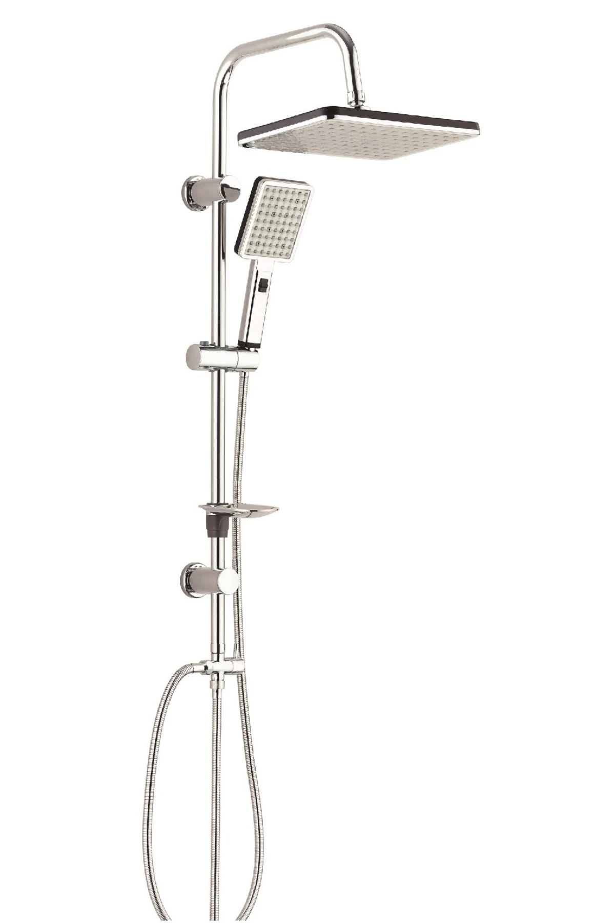 Tiera Banyo Bataryası T-may Banyo Sümbül Kare Tepe Duş Takımı Seti Paslanmaz Krom