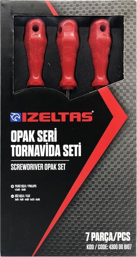 Izeltaş Opak Seri Tornavida Seti 7'li