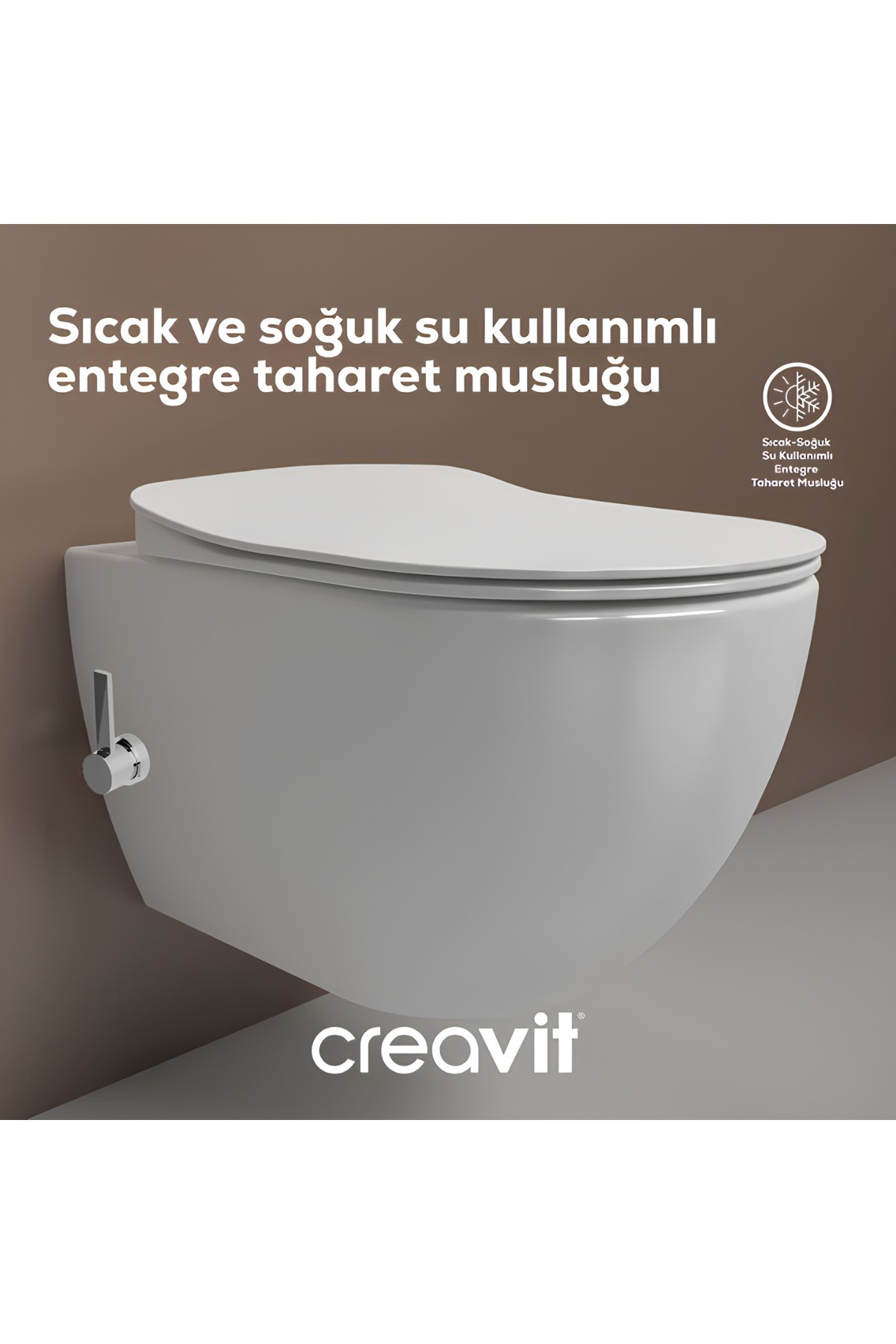 Free Entegre Ara Musluklu Asma Klozet FE320-34CB00E,  Duroplast Yavaş Kapak