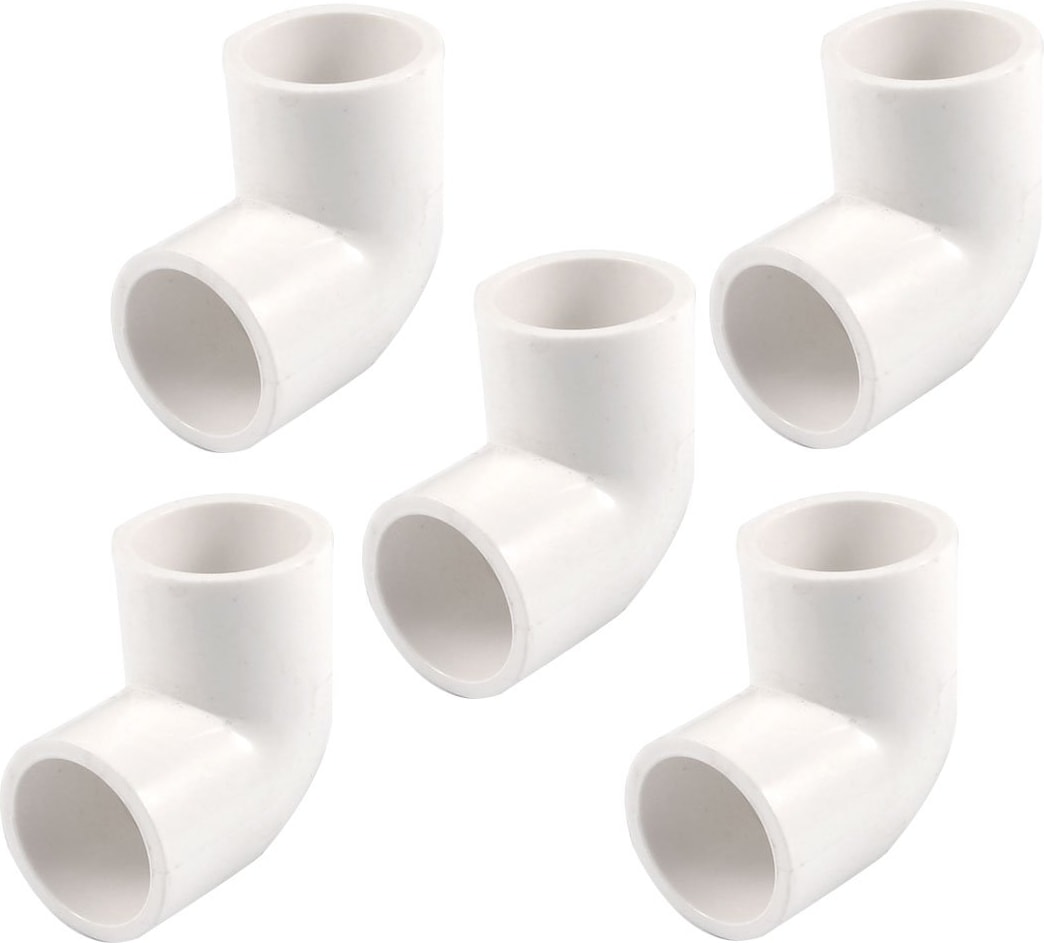 20MM Pvc Tee 3 Yollu Su Borusu Tüp Adaptör Konnektörleri Beyaz 5 Adet & Dia 90 Açı Derece Dirsek Konnektörü 5 Adet
