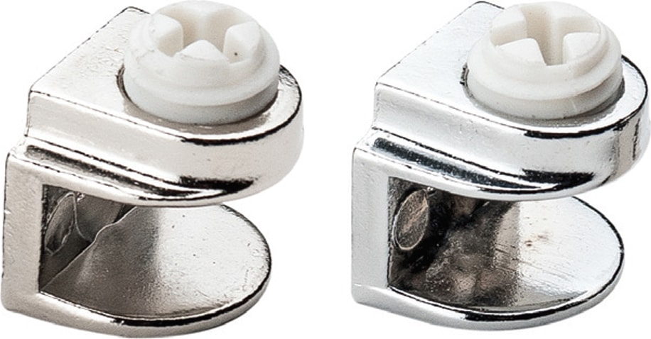 Metal Cam Raf Tutucu Pimli 5 mm Krom ( 5 Adet )