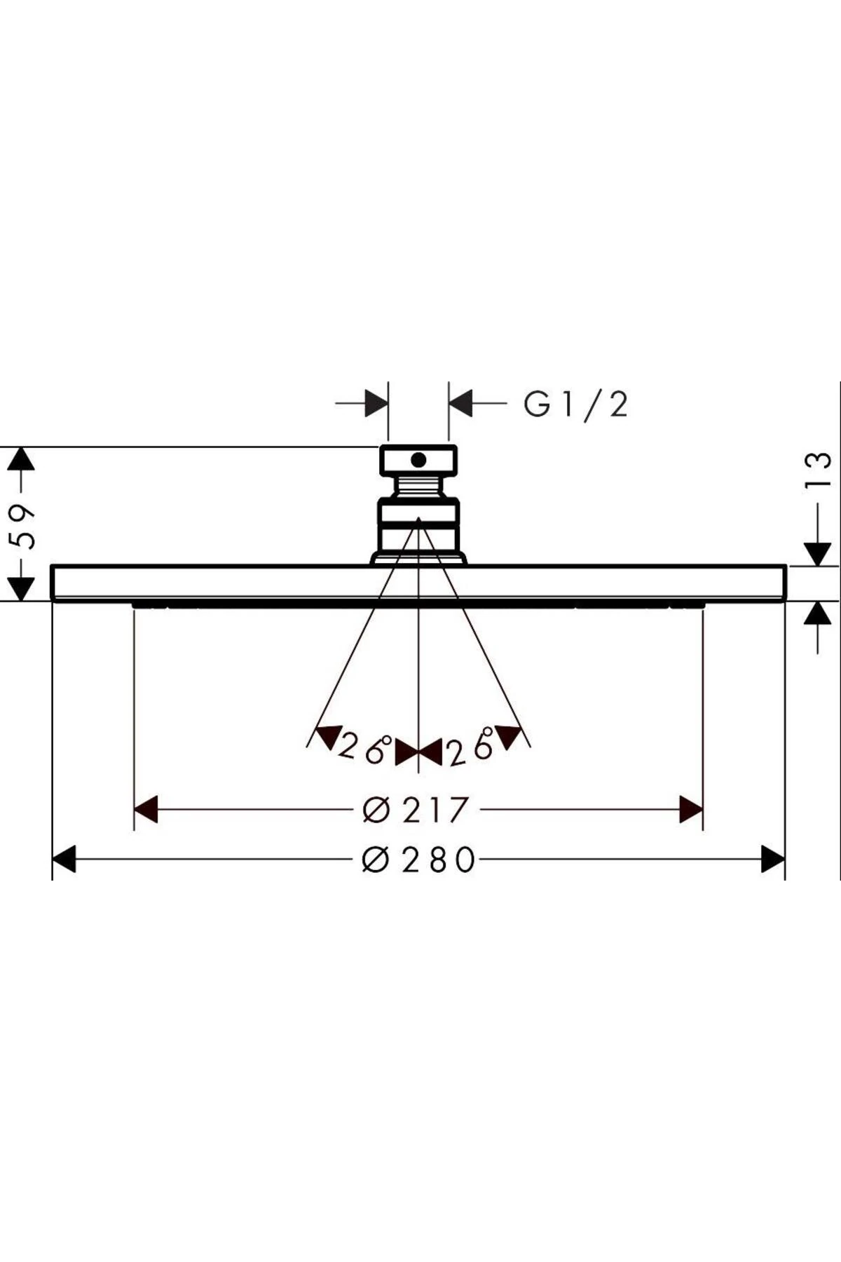 Croma Tepe Duşu 280 1Jet Ecosmart 9 LT/DK Mat Bronz - 26221140
