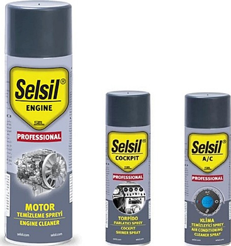 Motor Temizleme Spreyi 500 ml / Torpido Parlatıcı Sprey 200 ml / Klima Temizleyici 150 ml