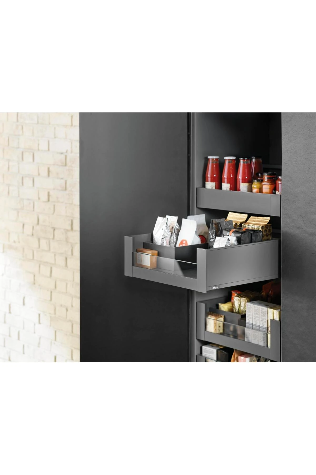 İç Kiler Çekmecesi Legrabox Pure C Yüksek Yanak Önü Camlı 50 Cm. Frenli Otion Orion Gri Ant