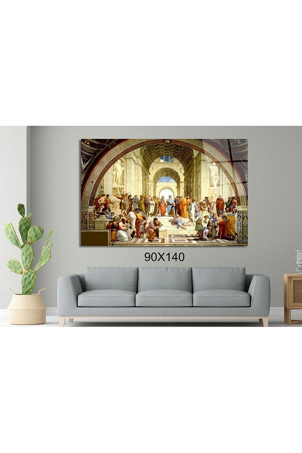 The School of Athens - Raffaello Santi Başyapıtlar Cam Tablo #PCT0576