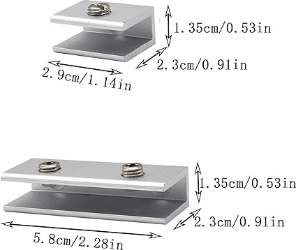 12 Adet Cam Zemin Taşıyıcı, 6-8 mm Raf Tutucu, Cam Tutucu Krom, Alüminyum Alaşım Cam Kelepçe Dikdörtgen 6-8 Mm, Cam ve Ahşap Zeminler Için Sağlam Raf Taşıyıcı