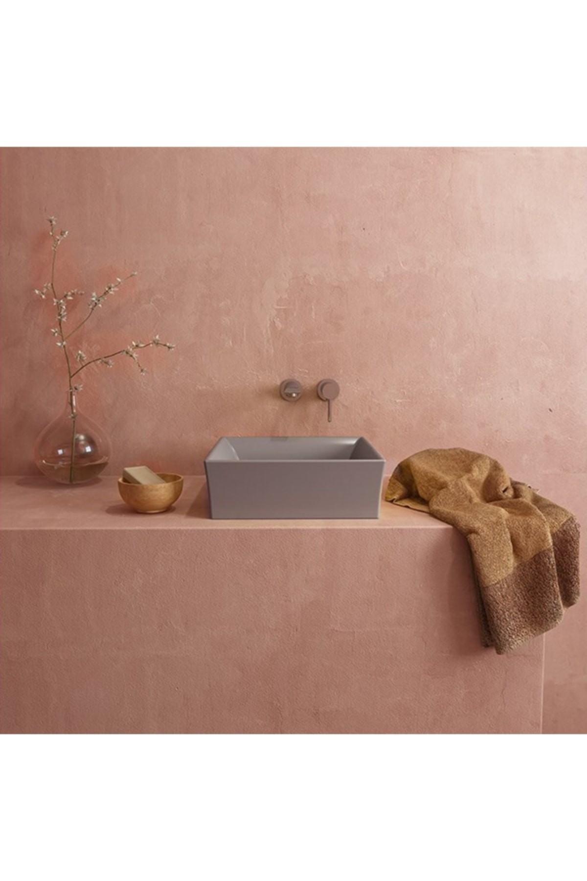 Mılano Çanak Lavabo 50 Cm - Mat Gri